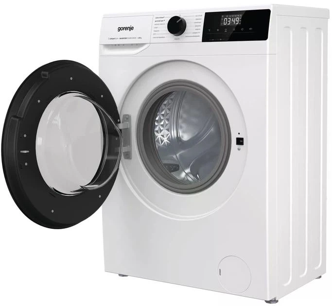 Стиральная машина Gorenje W1NHPI 84AS/UA, фронтальная, узкая, 8 кг, 1400, класс C/A/С, 43,5 см, 15 программ, пар, дисплей, инвертор, белый с черным люком - Фото 5 Стиральная машина Gorenje W1NHPI 84AS/UA, фронтальная, узкая, 8 кг, 1400, класс C/A/С, 43,5 см, 15 программ, пар, дисплей, инвертор, белый с черным люком - изображение 5