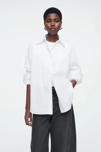 Сорочка жіноча COS oversized tailored shirt 1046869001 42 Білий - Фото 1 Сорочка жіноча COS oversized tailored shirt 1046869001 42 Білий - изображение 1