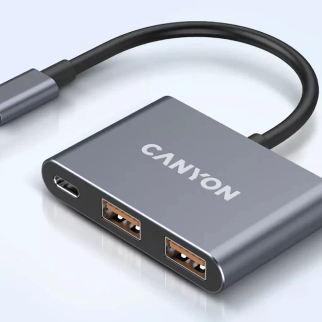 Концентратор Canyon hub DS-3 3in1 USB-C Dark Grey (CNS-TDS3) - Фото 8 Концентратор Canyon hub DS-3 3in1 USB-C Dark Grey (CNS-TDS3) - зображення 8