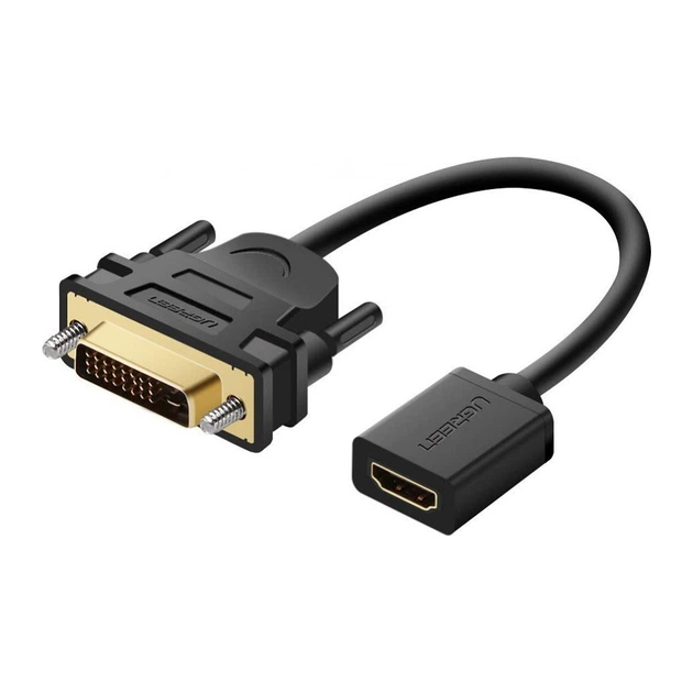 Перехідник DVI M to HDMI F 0.22m black Ugreen (20118) - Фото 1 Перехідник DVI M to HDMI F 0.22m black Ugreen (20118) - зображення 1