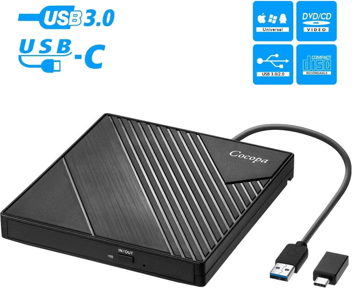 Внешний DVD привод Cocopa USB 3.0 типа C - изображение 5