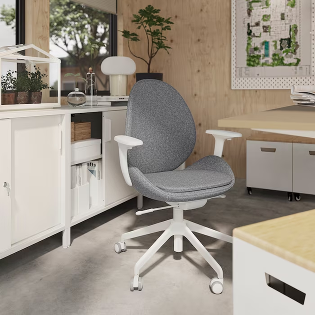 Офисное кресло с подлокотниками HATTEFJALL IKEA 605.389.60 серый - Фото 3 Офисное кресло с подлокотниками HATTEFJALL IKEA 605.389.60 серый - изображение 3