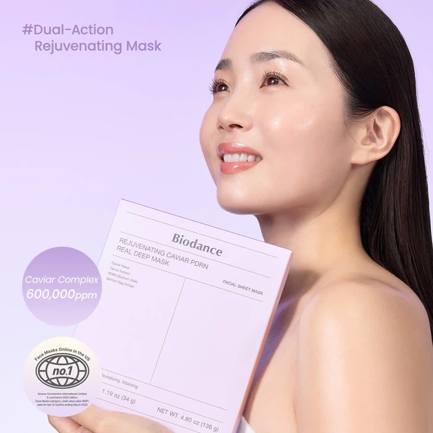 Омолаживающая гидрогелевая маска Biodance Rejuvenating Caviar PDRN Real Deep Mask с икрой и PDRN, 34 грамм 1 шт - изображение 7