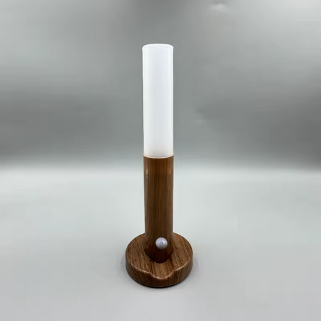 Светильник LED W-52 настенный с датчиком движения, под дерево Induction lamp, аккумуляторная лампа-ночник с теплым светом, магнитным креплением и USB-зарядом, для спальни, коридора, кухни Темное дерево - изображение 2