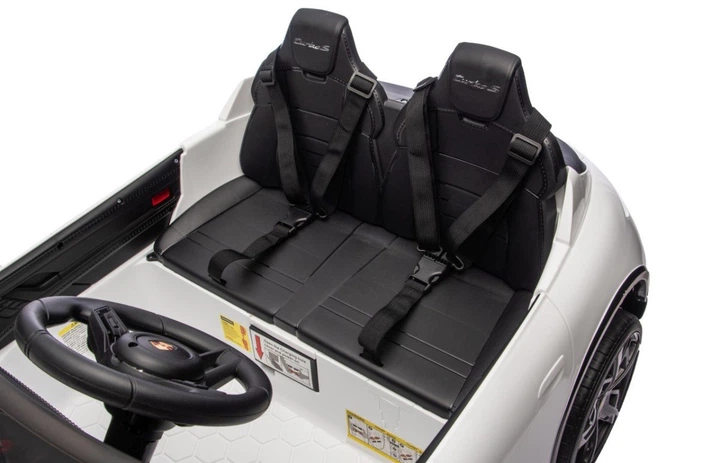 Samochód elektryczny dla dzieci Porsche Taycan Turbo S 2-osobowy Biały (5903864988277) - obraz 2
