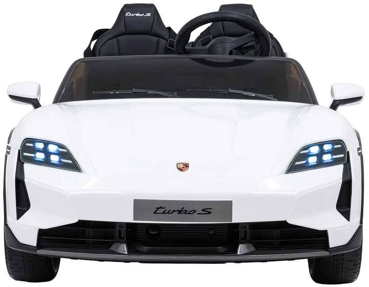 Samochód elektryczny dla dzieci Porsche Taycan Turbo S 2-osobowy Biały (5903864988277) - obraz 4