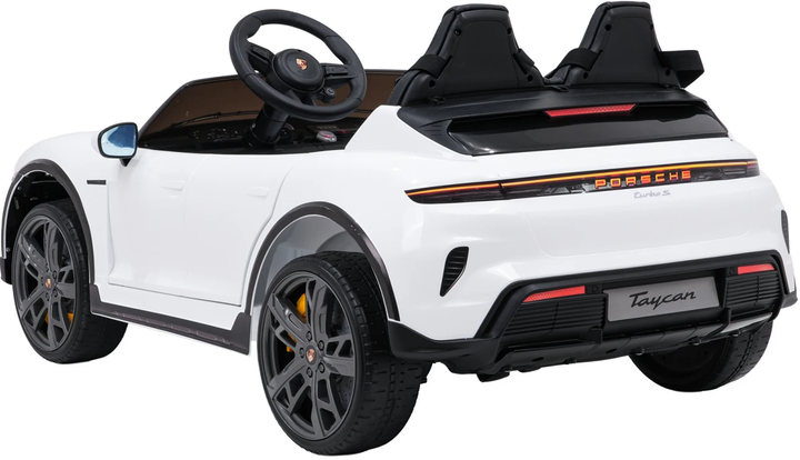 Samochód elektryczny dla dzieci Porsche Taycan Turbo S 2-osobowy Biały (5903864988277) - obraz 7