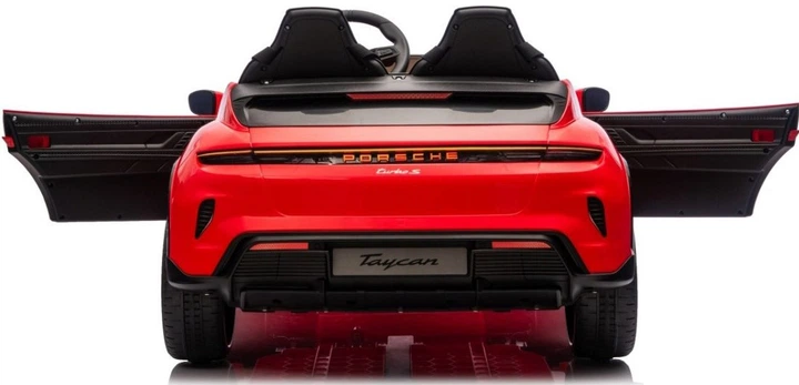 Samochód elektryczny dla dzieci Porsche Taycan Turbo S 2-osobowy Czerwony (5903864988284) - obraz 4