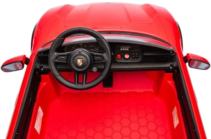 Samochód elektryczny dla dzieci Porsche Taycan Turbo S 2-osobowy Czerwony (5903864988284) - obraz 5