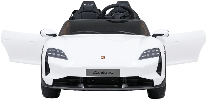 Samochód elektryczny dla dzieci Porsche Taycan Turbo S 2-osobowy Biały (5903864988277) - obraz 9