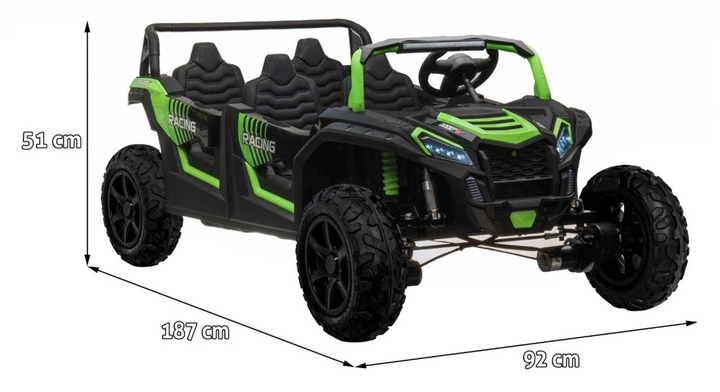 Samochód elektryczny dla dzieci Buggy ATV Racing UTV2000 4-osobowy Zielony (5903864942293) - obraz 5