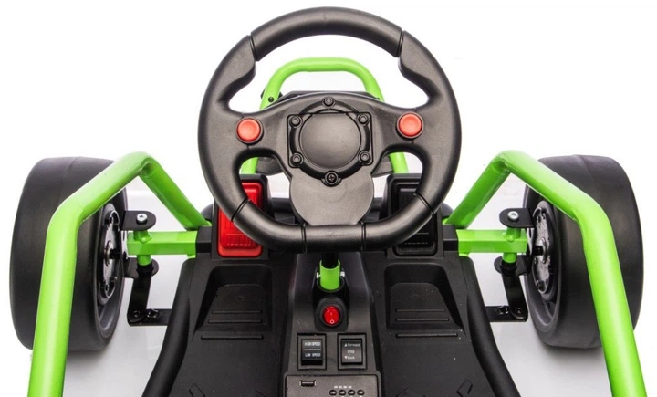 Samochód elektryczny dla dzieci Gokart Tornado z Funkcją Driftu 1-osobowy Zielony (5903864977615) - obraz 5