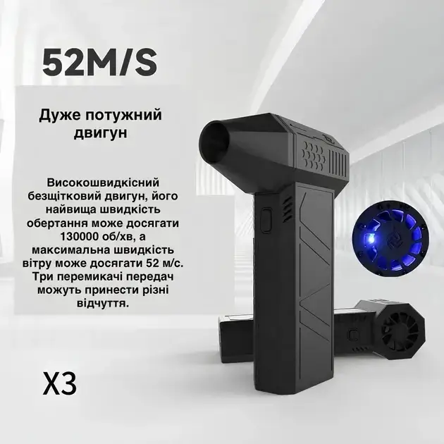 Воздушный фен Mini 10288 для сушки и продувки — мощный компактный турбо-фен - изображение 3