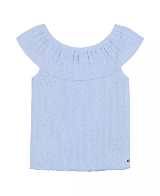 Детская майка Tommy Hilfiger с оборкой 1159851238 (Голубой 6X) на рост 119 см - Фото 1 Детская майка Tommy Hilfiger с оборкой 1159851238 (Голубой 6X) на рост 119 см - изображение 1