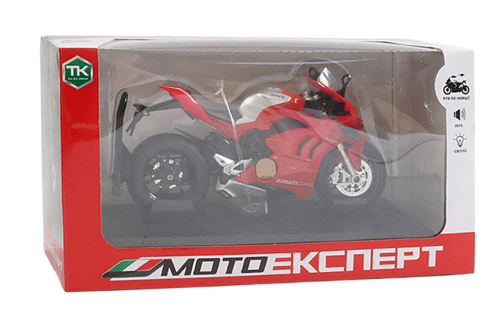 Іграшковий мотоцикл із підсвічуванням і звуковими ефектами Ducati Panigale V4 Мото Експерт Червоний - зображення 3