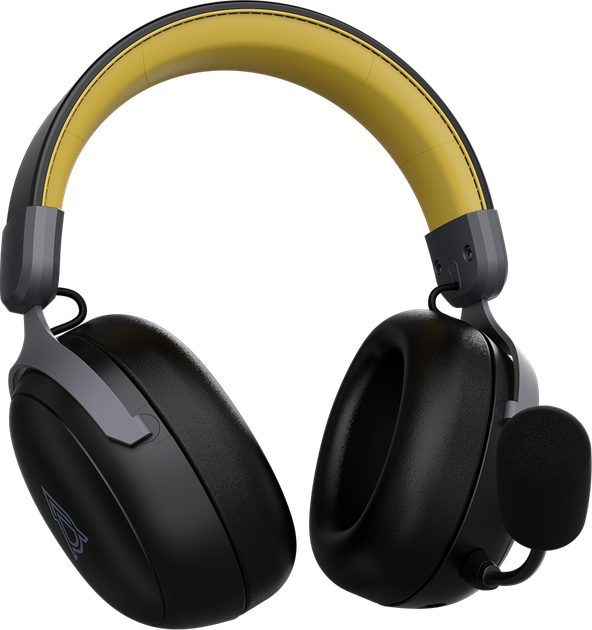 Бездротова ігрова гарнітура Ajazz AHM08 MAX Black Gray Yellow (AHM08-MAX-BGY) - Фото 3 Бездротова ігрова гарнітура Ajazz AHM08 MAX Black Gray Yellow (AHM08-MAX-BGY) - зображення 3