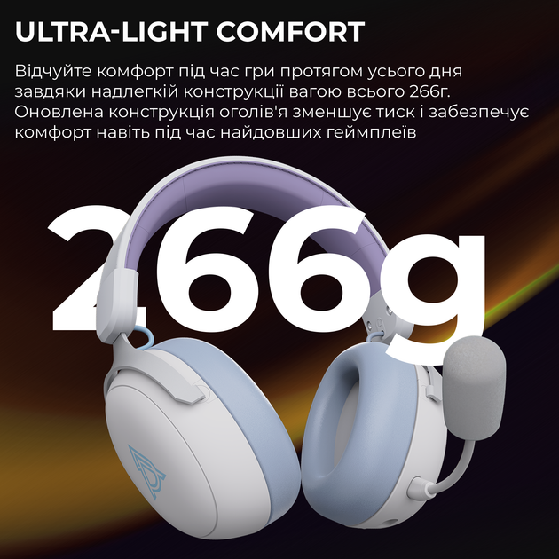 Навушники Ajazz AHM08 MAX 3-Mode White (AHM08-MAX-PWB) - изображение 9