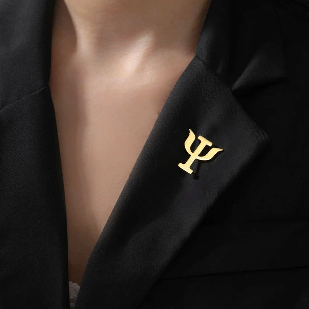 Брошка-значок BROCHE біжутерія Медицина Психологія золотиста BRGV114922 - зображення 3