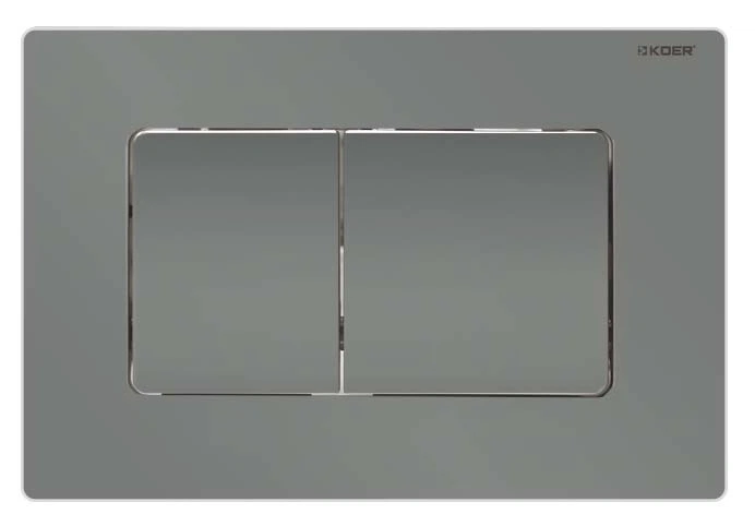 Панель змиву KOER KT-0602-07 240x160x10mm пластикова, кнопка квадратна (колір графіт) (KR5183) - Фото 5 Панель змиву KOER KT-0602-07 240x160x10mm пластикова, кнопка квадратна (колір графіт) (KR5183) - изображение 5