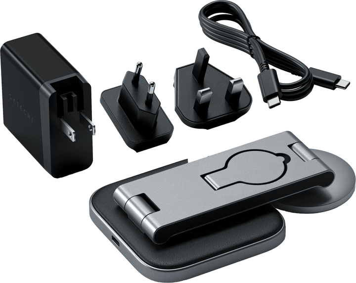 Bezprzewodowa ładowarka Satechi 3-in-1 Foldable Qi2 Wireless Charging Stand Space Grey (ST-Q31FM-EA) - obraz 5
