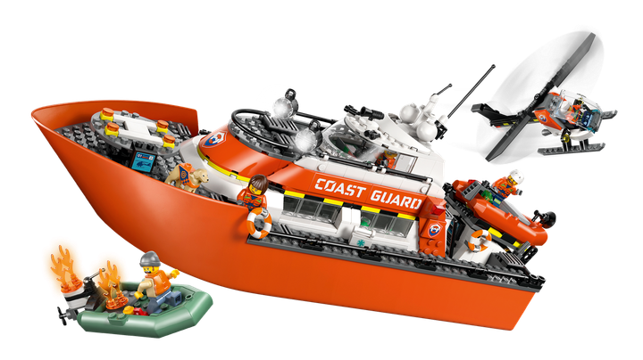 Конструктор Lego City Рятувальний корабель та вертоліт берегової охорони 60504 - зображення 4