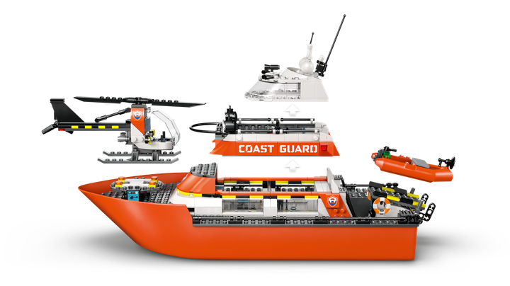 Конструктор Lego City Рятувальний корабель та вертоліт берегової охорони 60504 - зображення 7