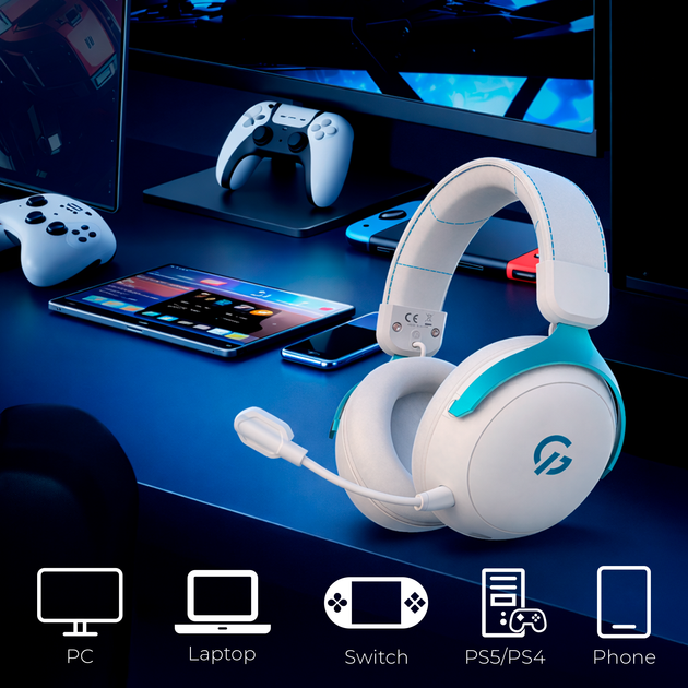 Наушники GamePro Asgard Freya Pro Wireless 7.1 (HSW201WB) 4-Mode - Фото 6 Наушники GamePro Asgard Freya Pro Wireless 7.1 (HSW201WB) 4-Mode - изображение 6
