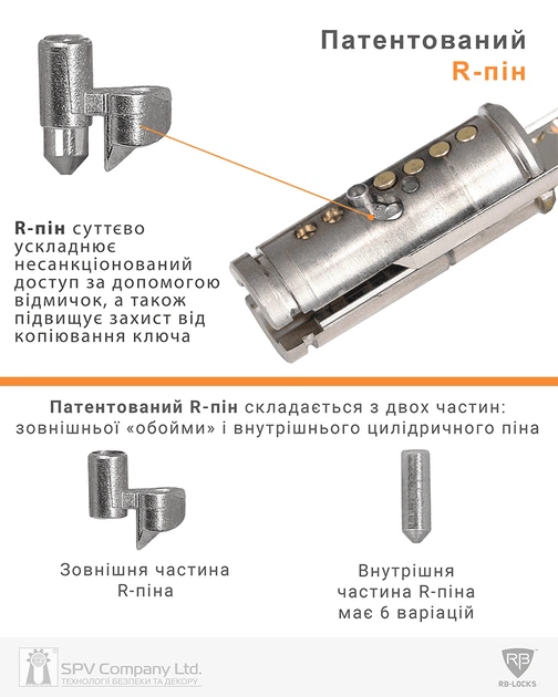 Циліндр RB-Locks DIN_KT D7R 80 NST 40x40T TO_NST CAM30 5KEY TR_BLACK 426С_INS D70 40x40 (RAV-26500008629) - зображення 8