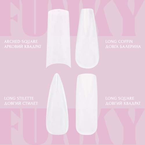 Набір форм Adore Professional типи гелі для нарощування Mix Funky gel tips 240 шт - зображення 2
