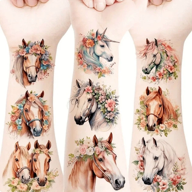 Набор временных татуировок "Лошади" Horses-20-01 размер 6х6 см Fresh Tattoo Horses-20-01 - Фото 4 Набор временных татуировок "Лошади" Horses-20-01 размер 6х6 см Fresh Tattoo Horses-20-01 - изображение 4