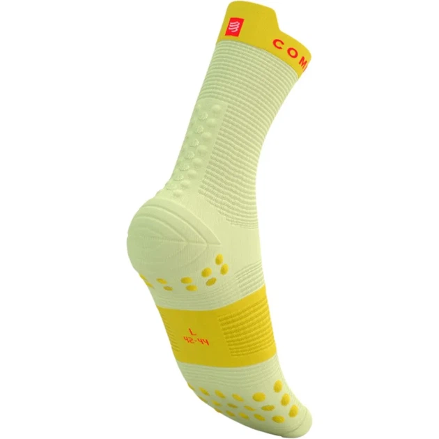 Носки компрессионные высокие Compressport Pro Racing Socks V4.0 Run High Elf yellow/fluo red XL (100077548) - изображение 4