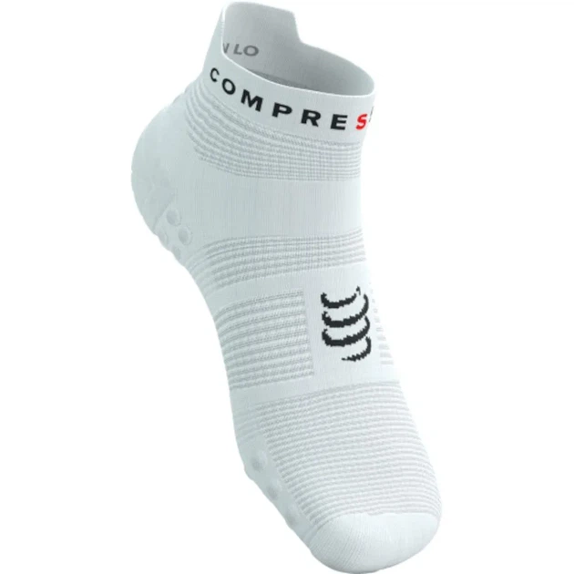 Шкарпетки для бігу марафону на довгу дистанції Compressport Pro Racing Socks V4.0 Run Low White/black S (100075576) - зображення 2