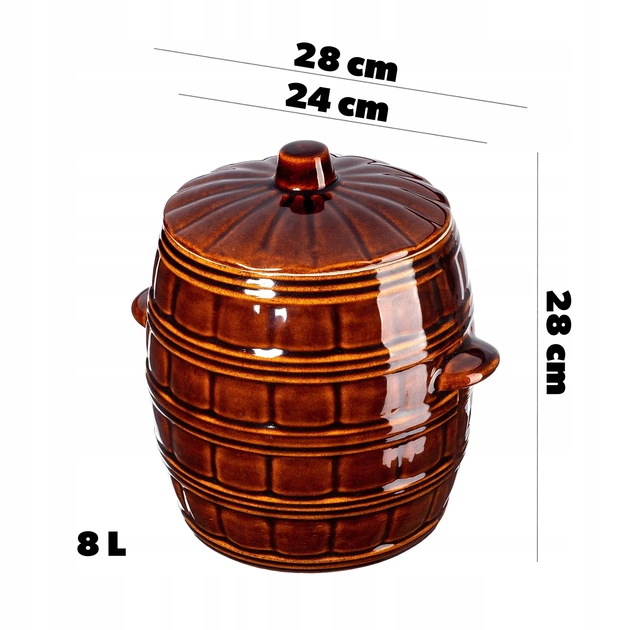 Beczka kamionkowa Kadax Helios z pokrywką 8 l (5903699479995) - obraz 2