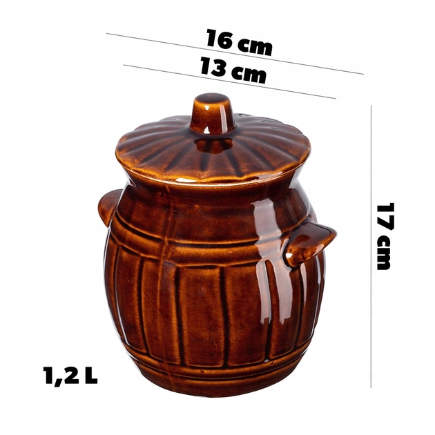 Beczka kamionkowa Kadax Helios z pokrywką 1.2 l (5903699479933) - obraz 2