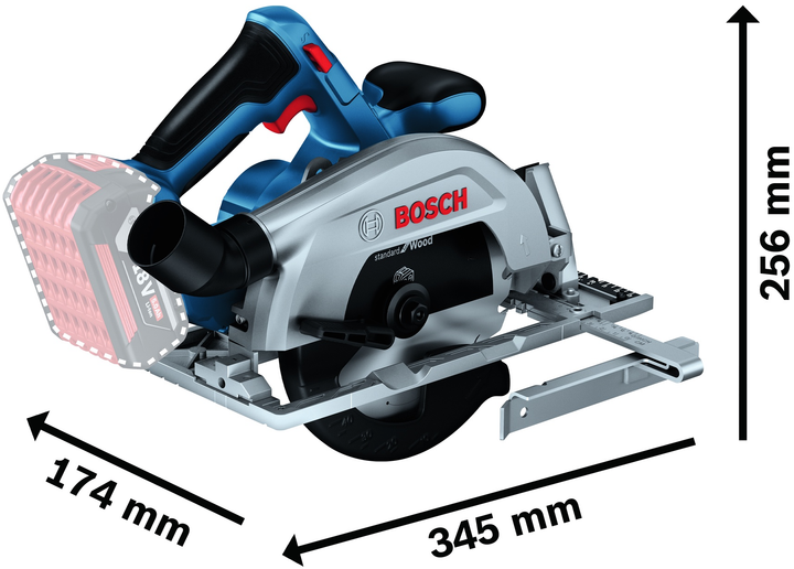 Piła tarczowa akumulatorowa Bosch Professional GKS 18V-57-2 18 V (4059952610573) - obraz 4