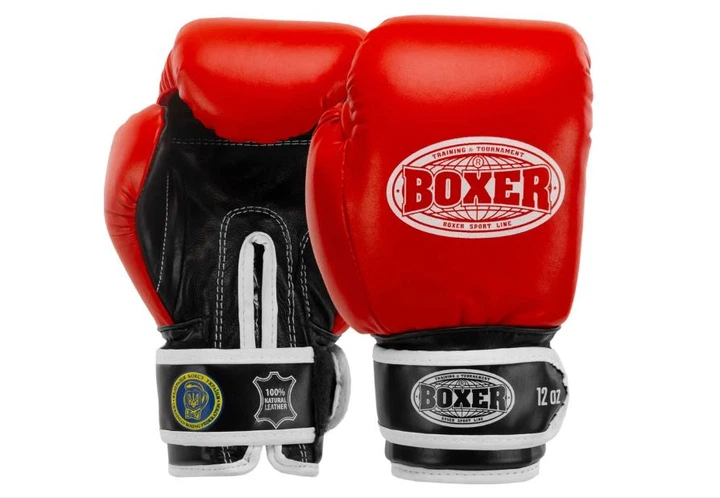 Рукавички бокс BOXER 2001-FK ФБУ шкіра KPC 1.0мм червоний 10 унцій - Фото 1 Рукавички бокс BOXER 2001-FK ФБУ шкіра KPC 1.0мм червоний 10 унцій - зображення 1
