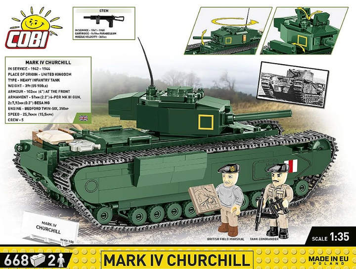 Конструктор детский танк Churchill Mk IV COBI 3128 - изображение 4