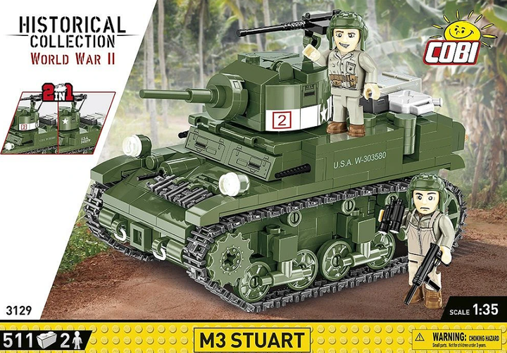 Конструктор детский танк M3 Stuart COBI 3129 - изображение 3