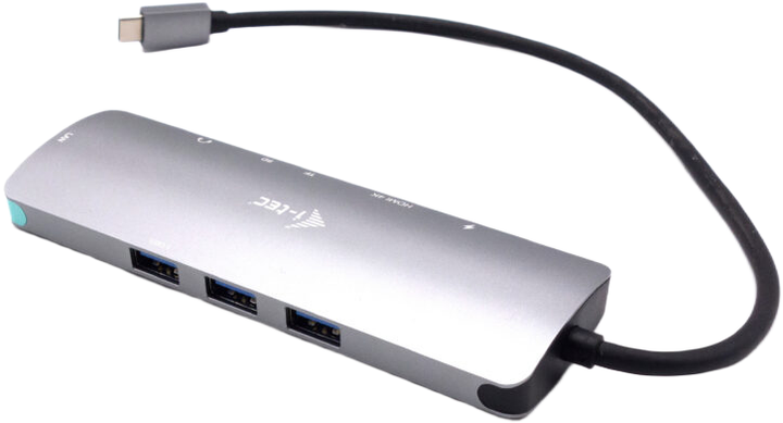 Stacja dokująca i-tec USB-C Metal Nano Docking Station Silver (C31NANOLANPD100) - obraz 2