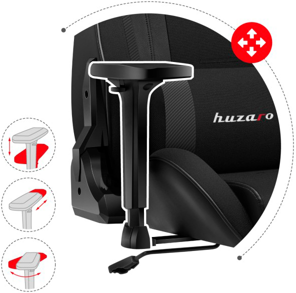 Ігрове крісло Huzaro Force 7.6 Black (5903796014150) - зображення 9