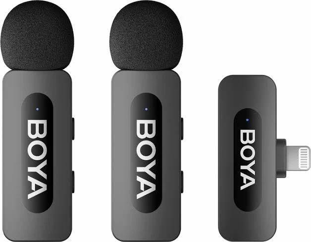 Профессиональный петличный микрофон беспроводной Boya BY-V2 Lightning 2шт Black (18871) - изображение 2
