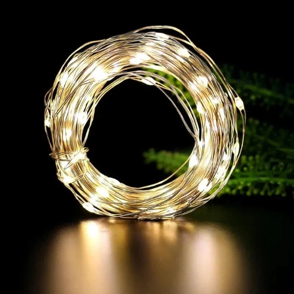 Гірлянда роса лінійна USB з пультом 20 м 200LED Жовтий - зображення 5
