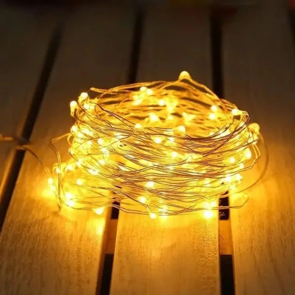 Гірлянда роса лінійна USB із пультом 40 м 400LED Жовтий - зображення 3