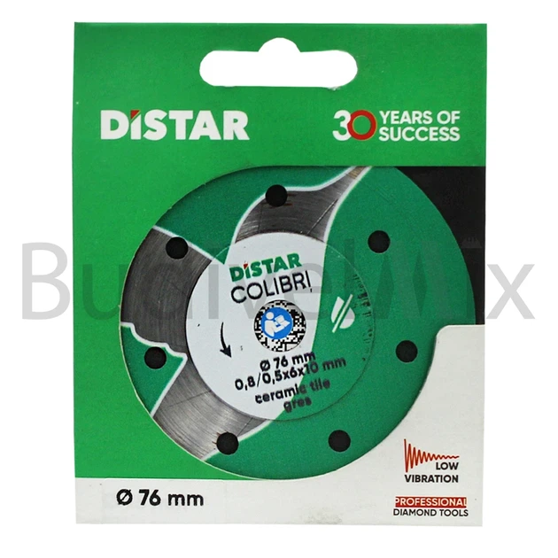 Диск алмазний відрізний DiStar 1A1R Colibri 76x0,8/0,5x6x10 мм суцільний - Фото 1 Диск алмазний відрізний DiStar 1A1R Colibri 76x0,8/0,5x6x10 мм суцільний - зображення 1