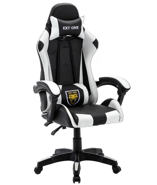 Крісло геймерське Extreme Series EXT ONE WHIRE чорно-біле екошкіра, 133×63×49 см, 120 кг - Фото 2 Крісло геймерське Extreme Series EXT ONE WHIRE чорно-біле екошкіра, 133×63×49 см, 120 кг - зображення 2