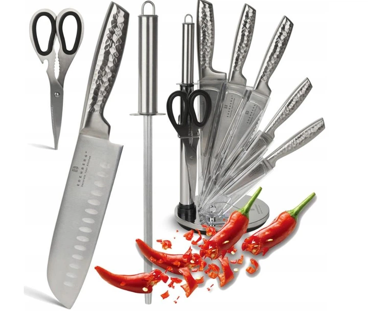 Набір кухонних ножів Edenberg EB-972 срібло з мусатом, 8 предметів - зображення 7