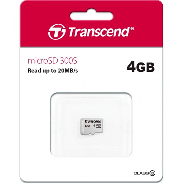 Карта памяти Transcend 4GB microSD class 10 (TS4GUSD300S) (17171) - изображение 2