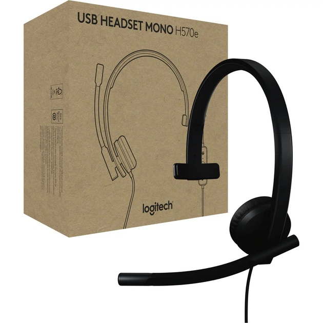 Комп'ютерна гарнітура Logitech H570e Mono USB-C Black (981-001427) [154768] - зображення 6