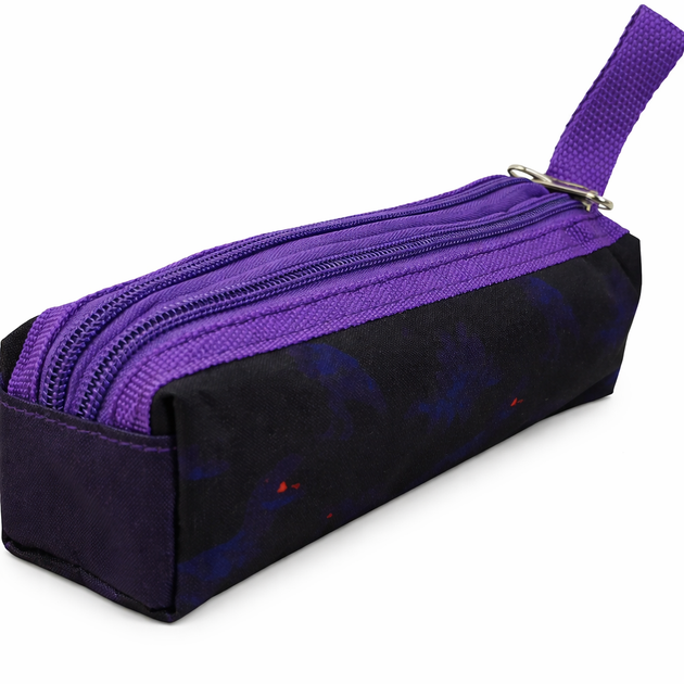 Пенал школьный Expertiz Zweikammer-etui 20x5.5x5 см полиэстер Черный с фиолетовым (динозавры) - Фото 1 Пенал школьный Expertiz Zweikammer-etui 20x5.5x5 см полиэстер Черный с фиолетовым (динозавры) - изображение 1
