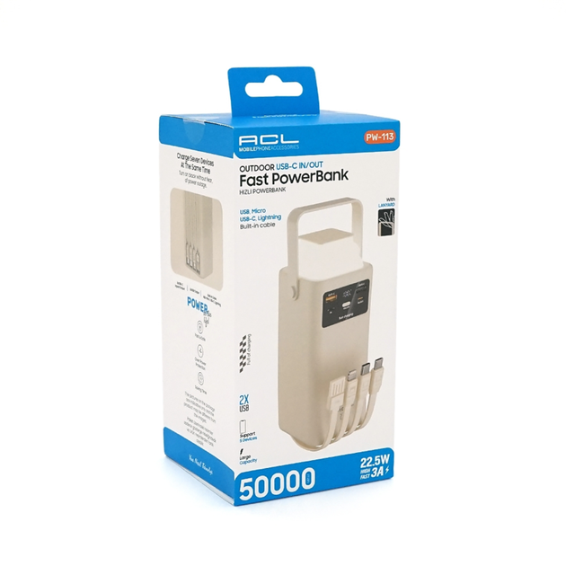 Повербанк ACL PW-113 50000 mAh PD 22.5W White (ACL PW-113) - зображення 4